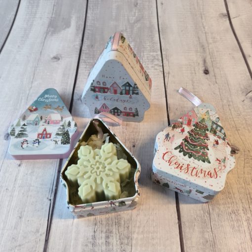Adorable boîte en métal et son savon flocon