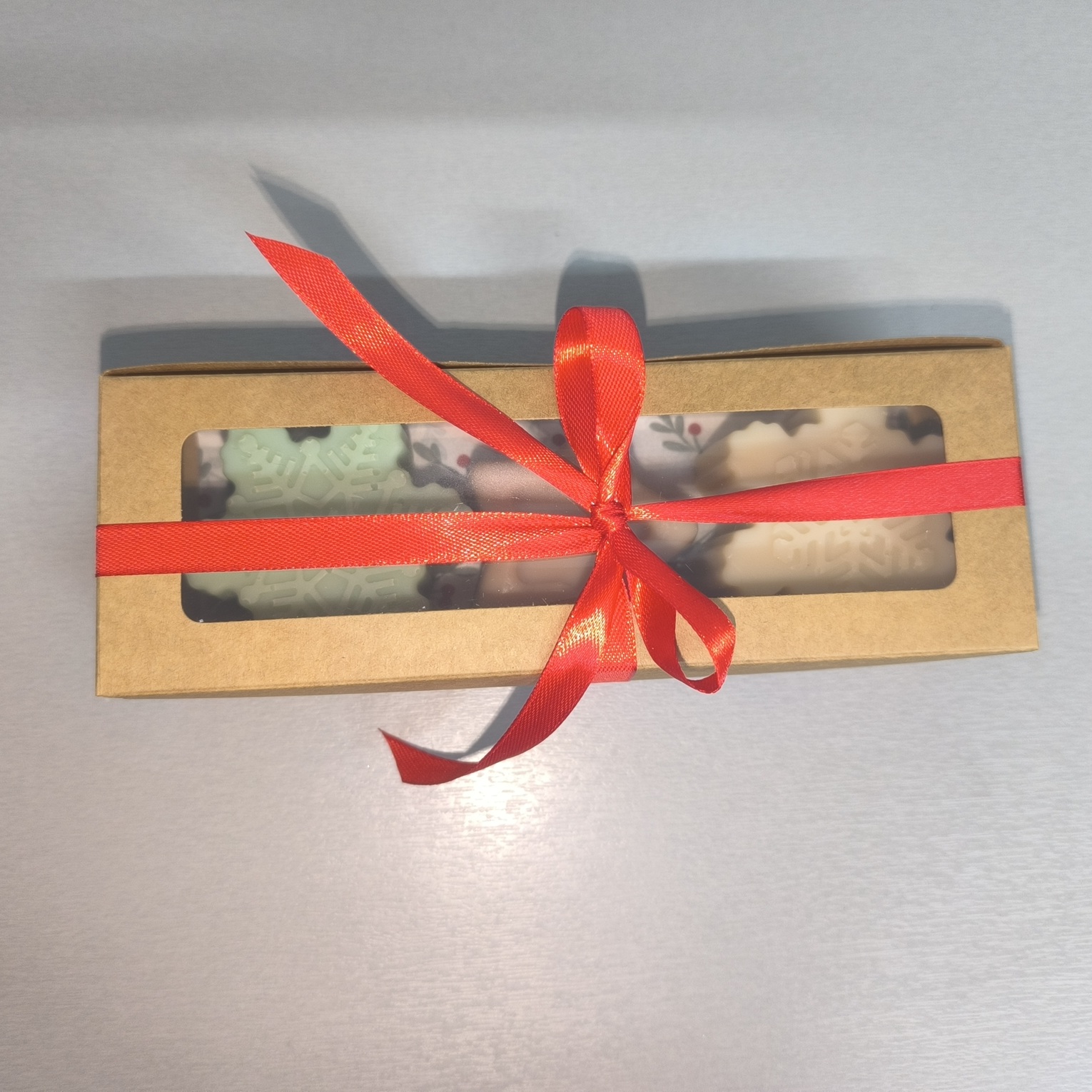 Coffret de Noël de 3 savons (2 flocons et 1 étoile)